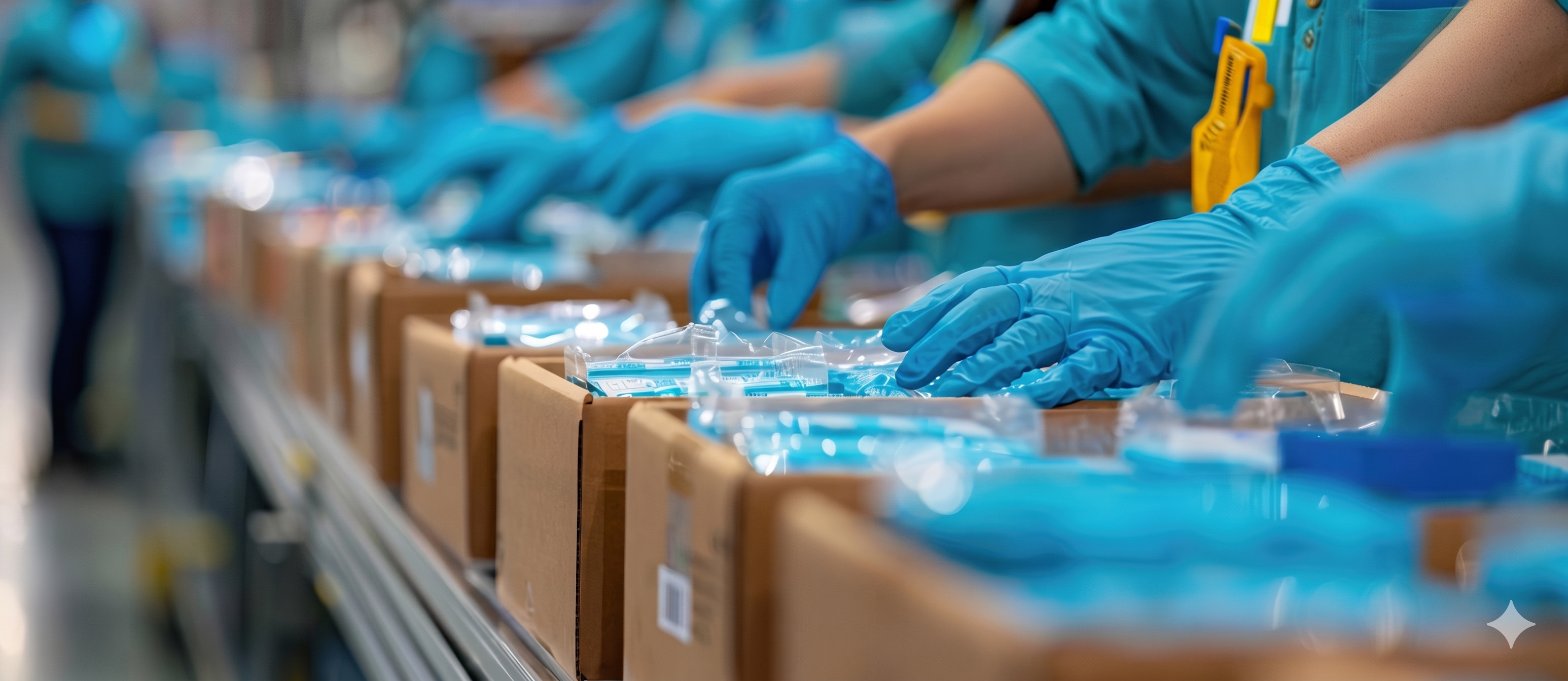 Medical supplies in a warehouse