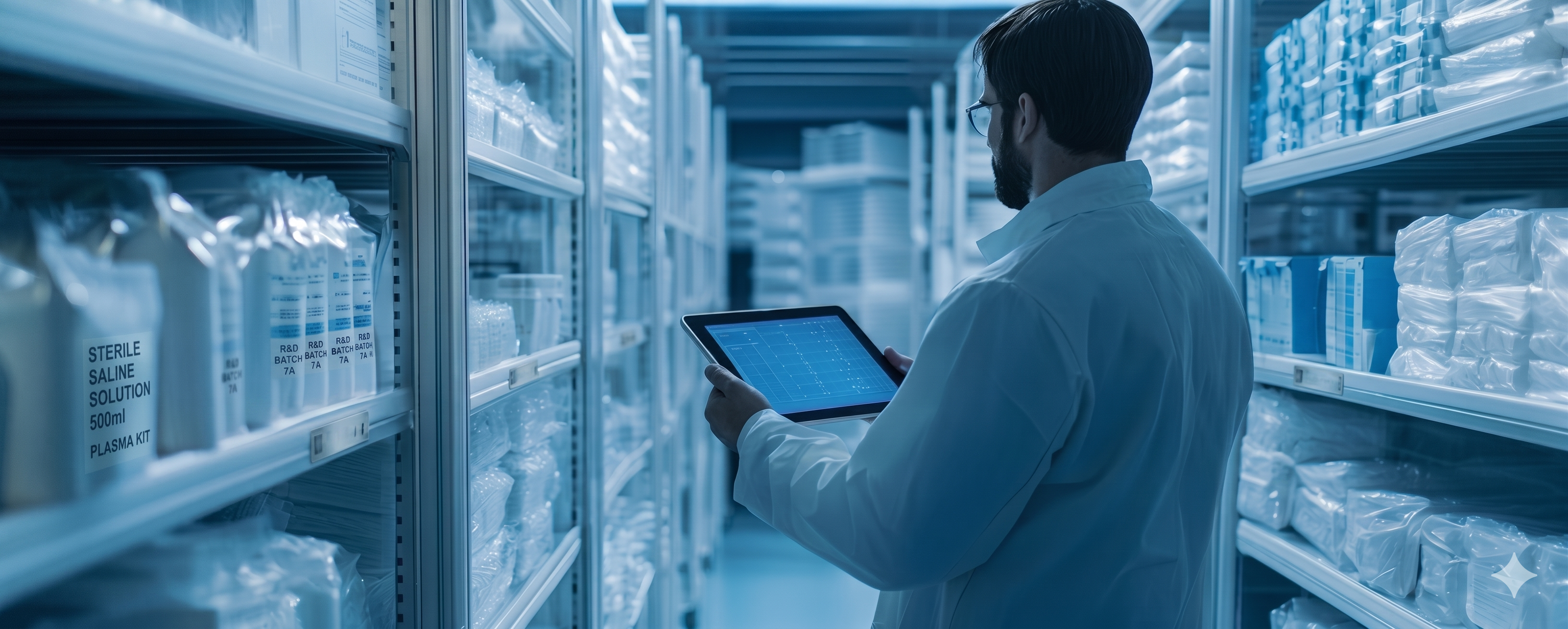 Warehouse inventory check with tablet